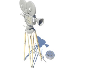 film de la caméra bobine cinéma cinématique classique l'électronique ère industrielle lanterne machine magie modèle vieux produire projection projecteur record rétro trépied vidéo vintage zejudge 3d print model - Mito3D