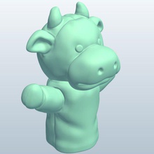 finger puppet cow v1 toys printable lowpoly 3d print model - Mito3D