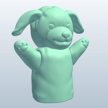 finger puppet dog v1 toys printable lowpoly 3d print model - Mito3D