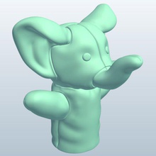 finger puppet elephant v1 toys printable lowpoly 3d print model - Mito3D