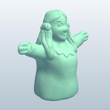 dedo fantoche menina v1 garota brinquedos printable lowpoly 3d print model - Mito3D