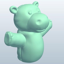 finger puppet hippopotamus v1 toys printable lowpoly 3d print model - Mito3D