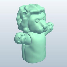 finger puppet lion v1 toys printable lowpoly 3d print model - Mito3D
