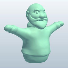 finger puppet old man v1 toys printable lowpoly 3d print model - Mito3D