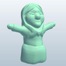 finger puppet old woman v1 toys printable lowpoly 3d print model - Mito3D