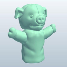 dedo fantoche do pig v1 porco brinquedos printable lowpoly 3d print model - Mito3D