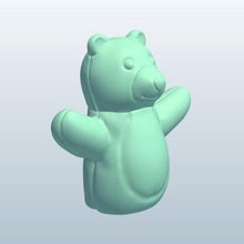 finger puppet polar bear v1 toys printable lowpoly 3d print model - Mito3D