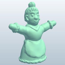 finger puppet woman v1 toys printable lowpoly 3d print model - Mito3D