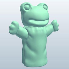 finger puppets frog v1 puppet toys printable lowpoly 3d print model - Mito3D