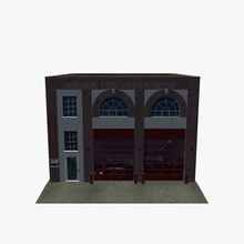fire department v2 buildings printable lowpoly 3d print model - Mito3D