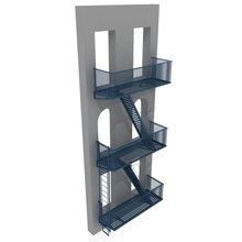 yangın Merdivenleri Görünümüdür mimarlık bina acil durum kaçış çıkın ateş ayak sesi ev endüstriyel metal model mrestel süs demiryolu gerçekçi güvenlik merdiven adım katmanlı V-ray'in 3d print model - Mito3D