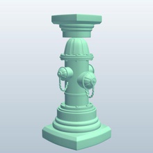 fire hydrant v1 display pedestals decorations printable lowpoly 3d print model - Mito3D