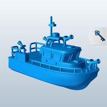 fireboat v1 boat ships seacraft printable lowpoly 3d print model - Mito3D