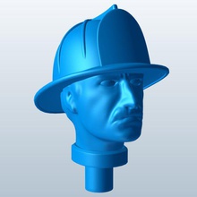 firefighter head v1 antenna ornament vehicle parts printable lowpoly 3d print model - Mito3D