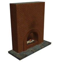 Kamin Ziegel v2 brick Architektur Steine bedruckbar ist lowpoly 3d print model - Mito3D