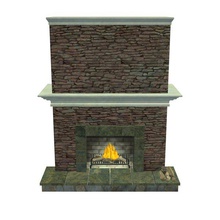 fireplace stonebricks v2 brick architecture printable lowpoly 3d print model - Mito3D