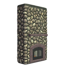 firestone v2 stone fireplace inset stove architecture printable lowpoly 3d print model - Mito3D
