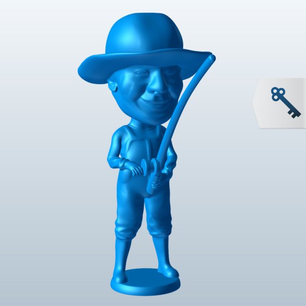 fisherman v2 bobble head novelties printable lowpoly 3D print model - Mito3D