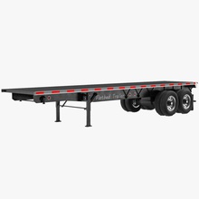 flatbed trailer 3d molier 3ds box chassis container crane heavy industrial industry international max model port semi semitrailer semitruck transport truck vehicle vray 3d print model - Mito3D