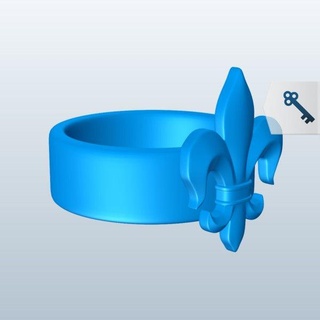 fleur de lis ring v1 napkin household items printable lowpoly 3d print model - Mito3D