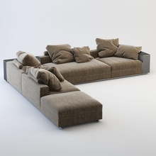 flexform groundpiece canapé art1418 divan l'ameublement le mobilier l'intérieur vivre location de chaises longues modèle photoréalistes réaliste chambre vray 3d print model - Mito3D