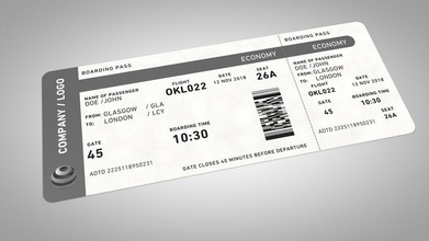 Flug-ticket 4d Fluggesellschaft Flugzeug Flughafen board c4d Kino cinema4d Sammlung Abfahrt fabiovalle3d Flug Modell pass Beifahrer ticket Transport Reisen Reise 3d print model - Mito3D