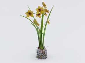 fiori asmith07cufc cymbidium fiore modello orchid la pianta pot piccola 3d print model - Mito3D