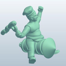 flyingcook v1 a volar cocine personas imprimible lowpoly 3d print model - Mito3D