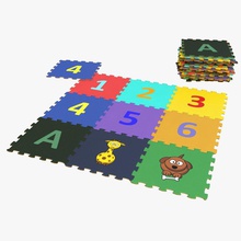 espuma estera en el piso de la arquitectura b bebé niño color elementos mobiliario muebles l mat modelo número jugar puzzle sala goma alfombra studios tatami azulejo juguete 3d print model - Mito3D
