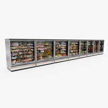 food display stand appliance arnold case chill container cool freeze freezer furnishings grocery market mart maya model refrigerator shelving shop showcase supermarket wall yigil 3d print model - Mito3D