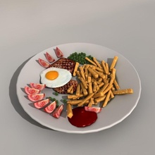 les aliments aliment le petit-déjeuner cib cuits dîner plat manger jcihelka déjeuner plaqué 3d print model - Mito3D