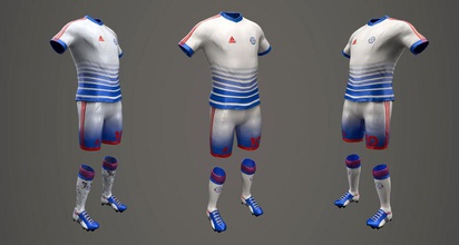 futbol ekipmanları 3dsmax bluz kıyafetler kulübü ekipman moda frostdani oyun dişli jersey kit Lig madrid adam model numarası pantolon pla gömlek ayakkabı spor takım elbise 3d print model - Mito3D
