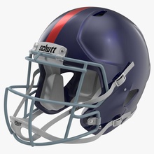 casco da football 3 schutt blu 3d molier 3ds americano cap attrezzature maschera facciale calcio gioco hat internazionale la max modello ufficiale protezione di sicurezza velocità sport cinghie superbowl vray 3d print model - Mito3D