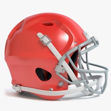 casco da football abramsdesign accessorio americano indietro il mento attrezzature maschera facciale calcio modello giocatore quarterback red eseguire sport cinghie 3d print model - Mito3D