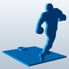 joueur de football v1 l'ombre lanceur sorts personnes imprimable lowpoly 3d print model - Mito3D