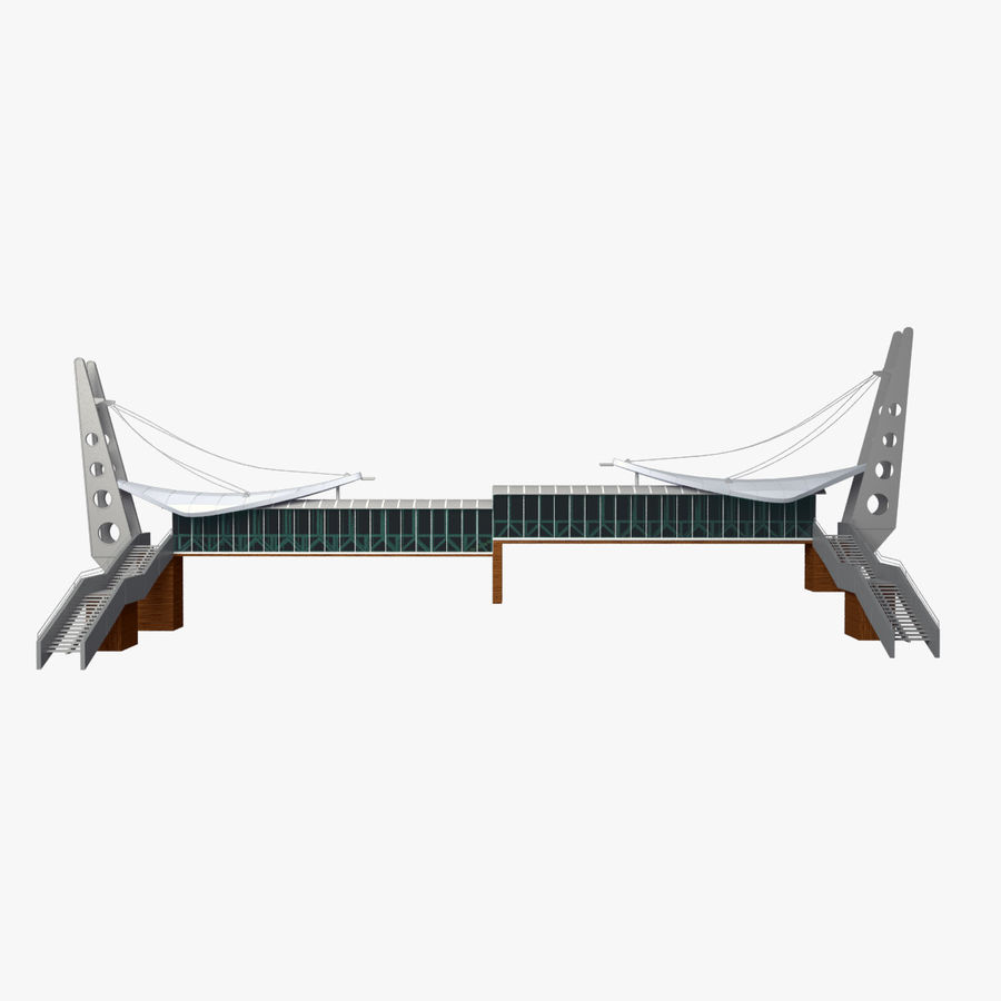 yaya köprüsü mimarlık mimari köprü brigde beton çapraz elemanları asansör footbrigde model modern onurknergn üstgeçit koruma yağmur yol merdiven yapısı trafik yürüyüş 3D print model - Mito3D