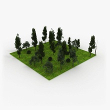 Wald-Kachel Architektur evergreen laub Wald gras Dschungel Landschaft Modell opticaldreamsoft pflanze Szene tile Baum die vegetation Holz 3d print model - Mito3D