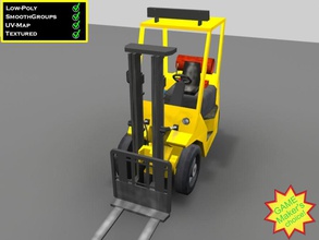 forklift - game ready animuss car heavy industrial industry model transport truck vehicle 3d print model - Mito3D