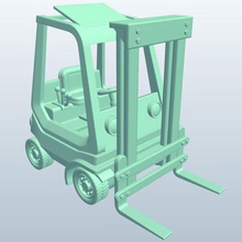 carretilla elevadora v1 vehículos imprimible lowpoly 3d print model - Mito3D