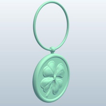 four leaf clover v1 vier Blatt Klee Schlüssel fob Elemente bedruckbar ist lowpoly fob-Elemente 3d print model - Mito3D