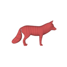 fox base mesh 3pdmedia animal canine cat dog feline forest mammal model predator vixen 3d print model - Mito3D