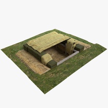 fox hole sığınak abrams mimarlık çanta savaş bina bunker kreasyonlar savunma sığınağın tahkimat Alman delik askeri model nazi Normandiya kum dünya II İkinci Dünya Savaşı 3d print model - Mito3D