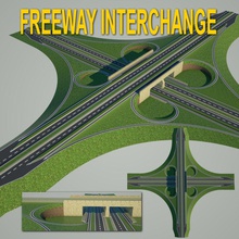freeway interchange architecture cross crossroad curve elements grass highway landscape model motorway old det road roundabout routes rural scene small street urban 3d print model - Mito3D