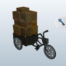 Fahrrad-Fracht-v1 Fracht Fahrrad Transport bedruckbar ist lowpoly 3d print model - Mito3D