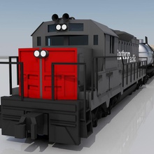 2 yük treni araba kargo kömür dizel motor ateş ev demir lokomotif metal model mvcomputers demiryolu nakliye duman çelik tanker parça tren ulaşım kamyon araç tekerlek 3d print model - Mito3D