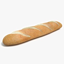 Fransız ekmeği abramsdesign pişmiş ekmek kahvaltı ciabatta pişirilir gıda taze gurme sağlıklı loaf model hamur işi 3d print model - Mito3D