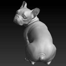 french bulldog1 animal bulldog dog gisela kraisman model sculpture sit 3d print model - Mito3D