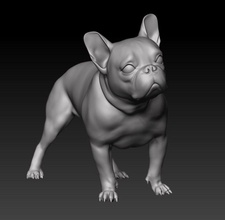 Fransız bulldog hayvan köpek karakter gisela kraisman model heykel 3d print model - Mito3D