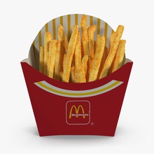 french fry box mcdonalds 3d molier away carton chipped cooked crispy diet fast fastfood food international junk meal model pack potato snack takeaway tasty took unhealthy 3d print model - Mito3D