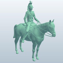 french horseman v1 people printable lowpoly 3d print model - Mito3D
